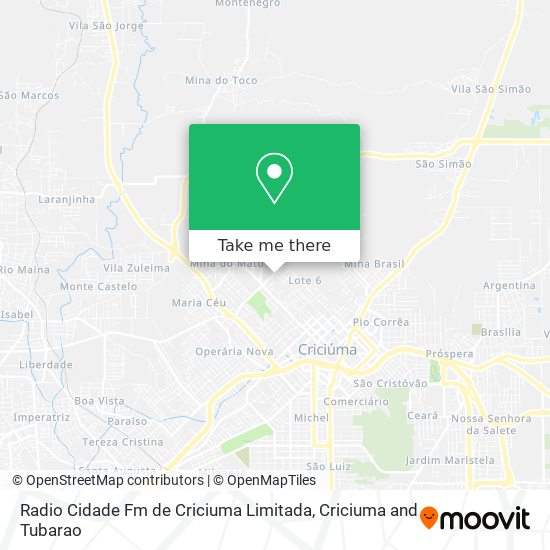 Mapa Radio Cidade Fm de Criciuma Limitada