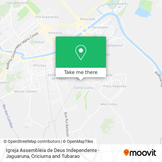 Mapa Igreja Assembléia de Deus Independente - Jaguaruna