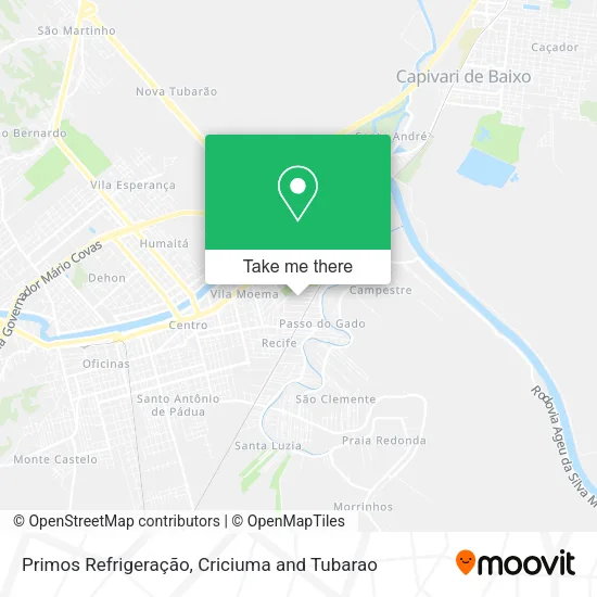 Primos Refrigeração map