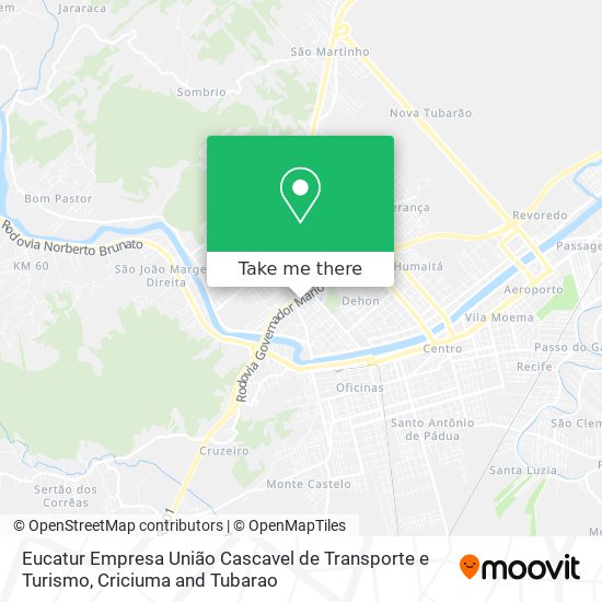 Mapa Eucatur Empresa União Cascavel de Transporte e Turismo