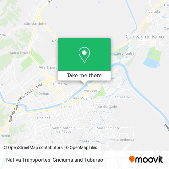 Nativa Transportes map