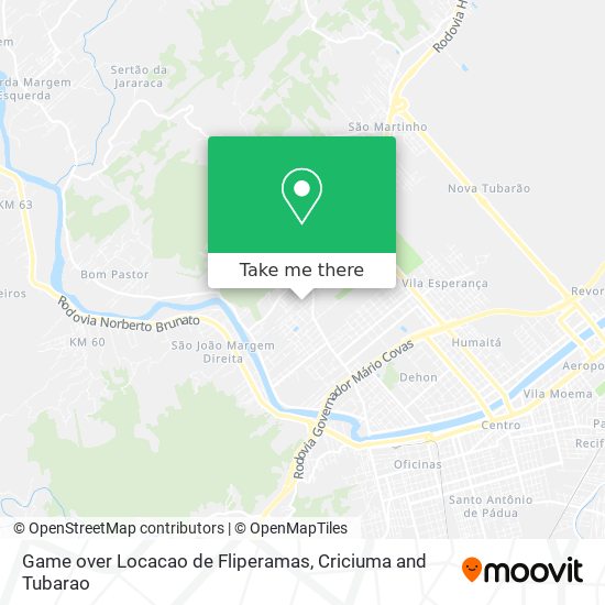 Game over Locacao de Fliperamas map