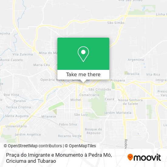 Praça do Imigrante e Monumento à Pedra Mó map