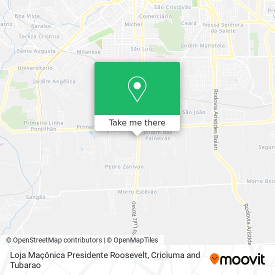 Loja Maçônica Presidente Roosevelt map