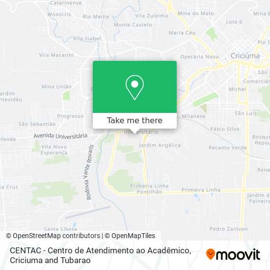 Mapa CENTAC - Centro de Atendimento ao Acadêmico