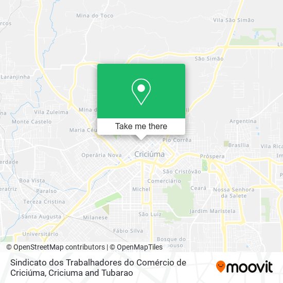 Sindicato dos Trabalhadores do Comércio de Criciúma map