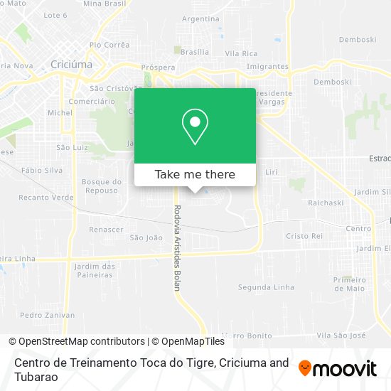 Mapa Centro de Treinamento Toca do Tigre