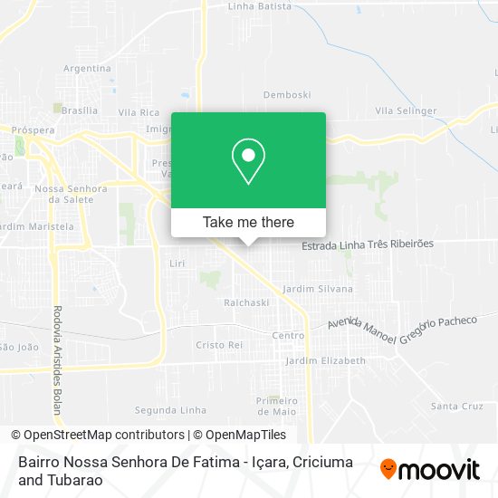 Bairro Nossa Senhora De Fatima - Içara map