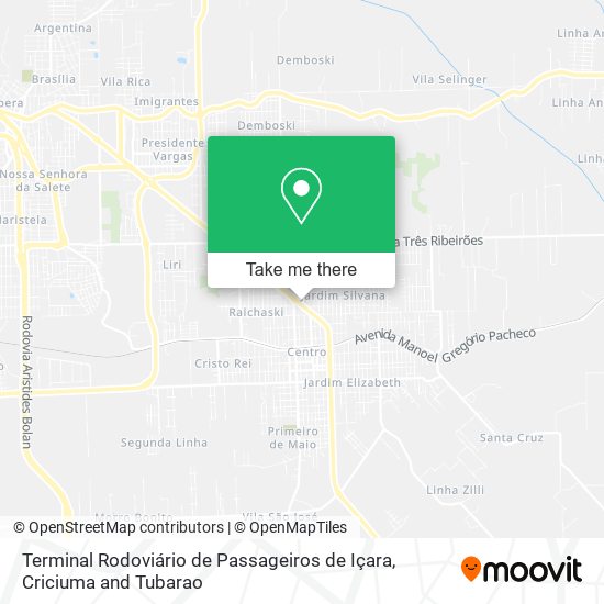 Terminal Rodoviário de Passageiros de Içara map