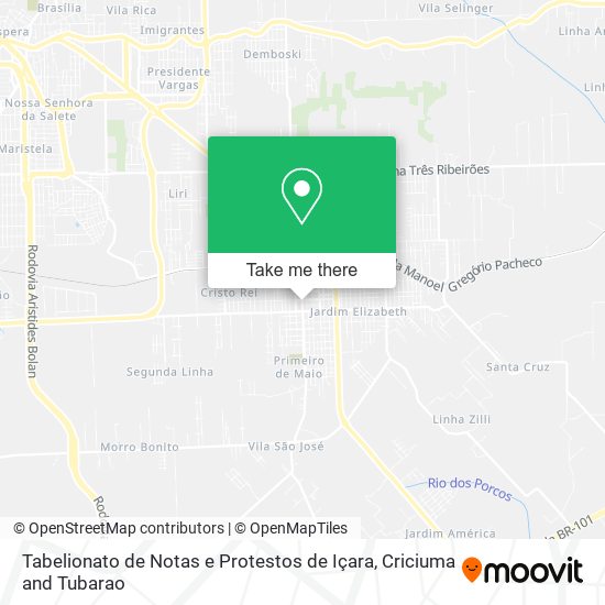 Mapa Tabelionato de Notas e Protestos de Içara