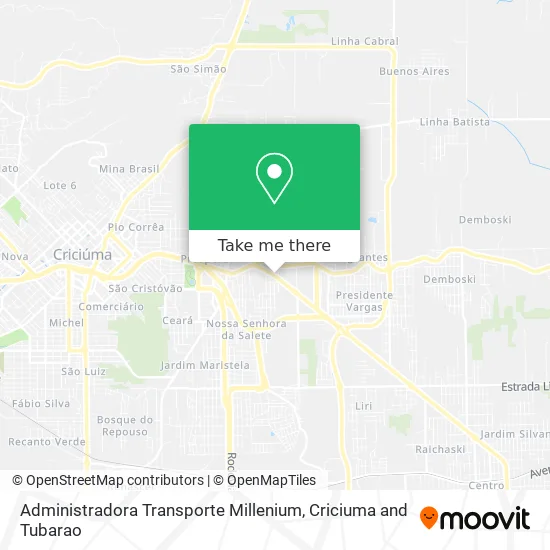 Administradora Transporte Millenium map