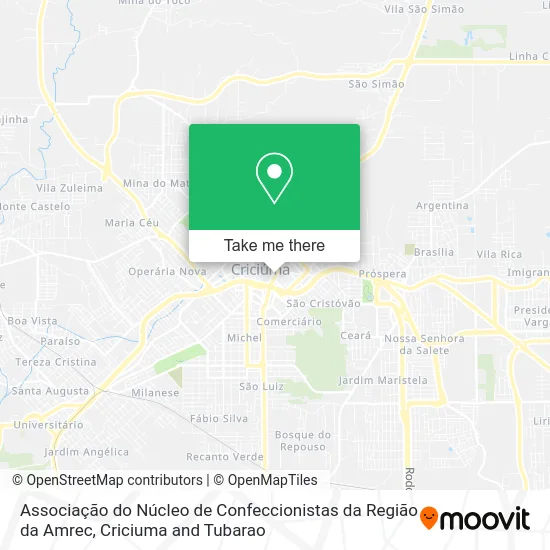 Associação do Núcleo de Confeccionistas da Região da Amrec map
