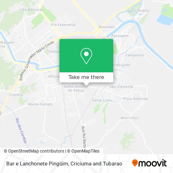 Bar e Lanchonete Pingüim map