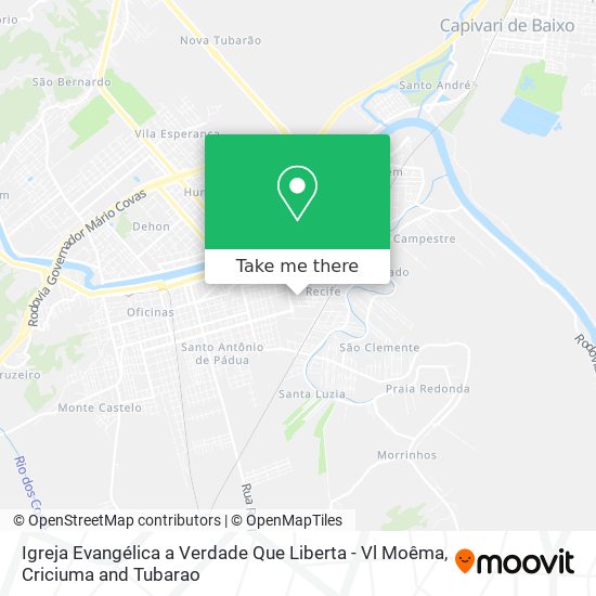 Igreja Evangélica a Verdade Que Liberta - Vl Moêma map