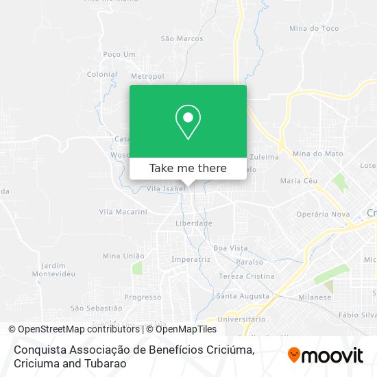 Conquista Associação de Benefícios Criciúma map