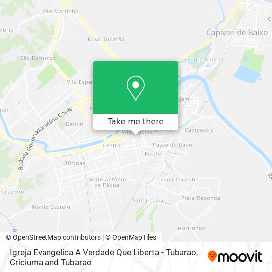 Mapa Igreja Evangelica A Verdade Que Liberta - Tubarao