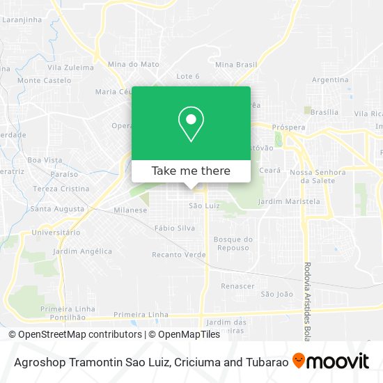 Agroshop Tramontin Sao Luiz map