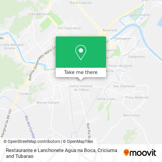 Restaurante e Lanchonete Agua na Boca map