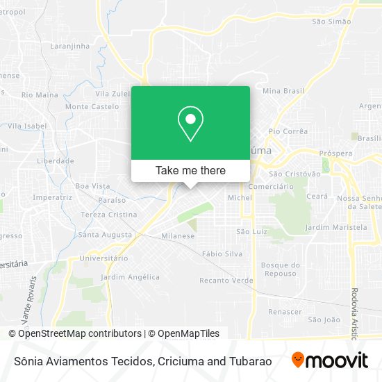 Sônia Aviamentos Tecidos map