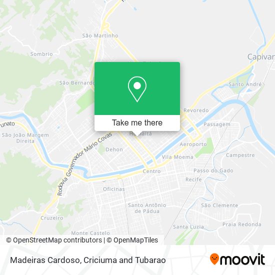 Madeiras Cardoso map