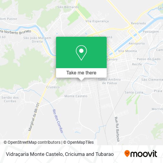 Mapa Vidraçaria Monte Castelo