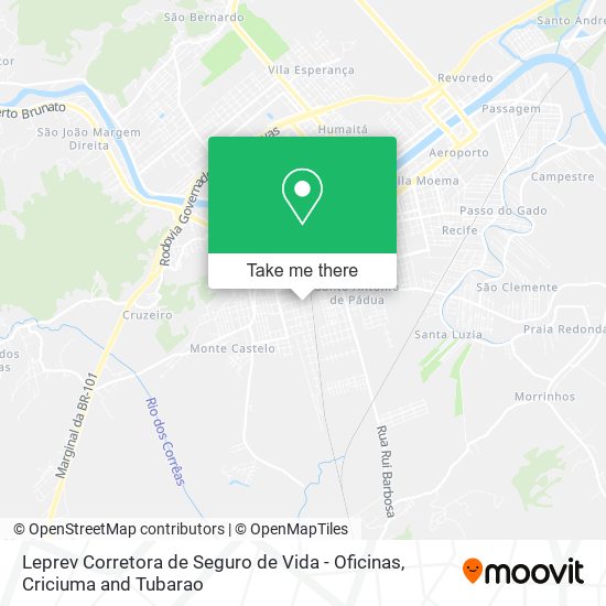 Mapa Leprev Corretora de Seguro de Vida - Oficinas