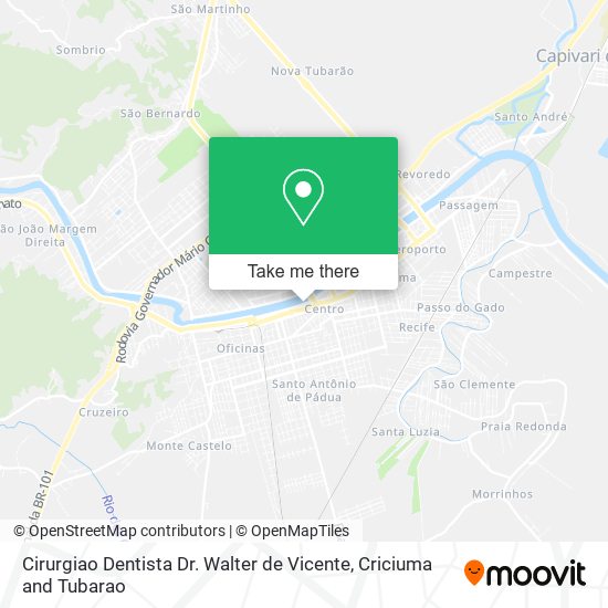 Mapa Cirurgiao Dentista Dr. Walter de Vicente