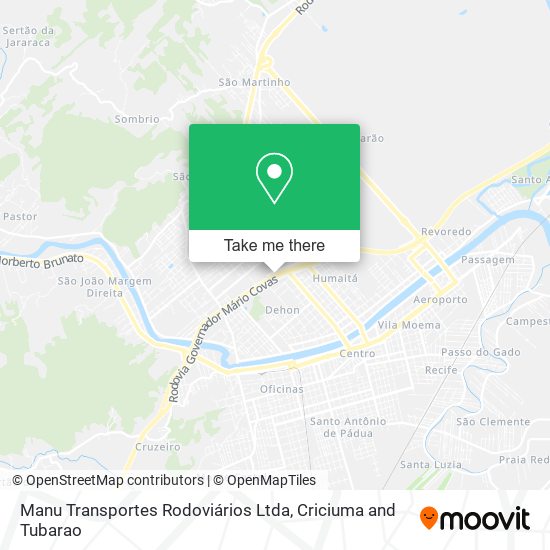 Mapa Manu Transportes Rodoviários Ltda