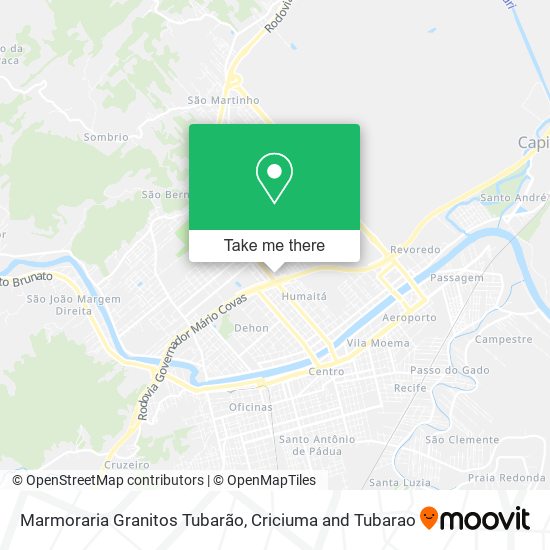 Marmoraria Granitos Tubarão map