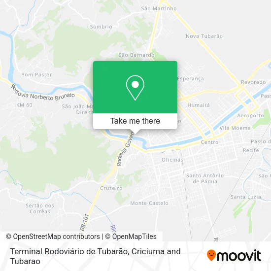 Terminal Rodoviário de Tubarão map