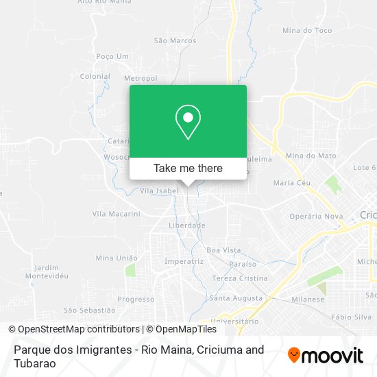 Mapa Parque dos Imigrantes - Rio Maina