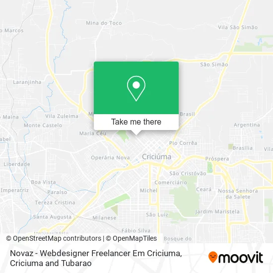 Novaz - Webdesigner Freelancer Em Criciuma map