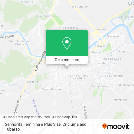 Senhorita Feminina e Plus Size map