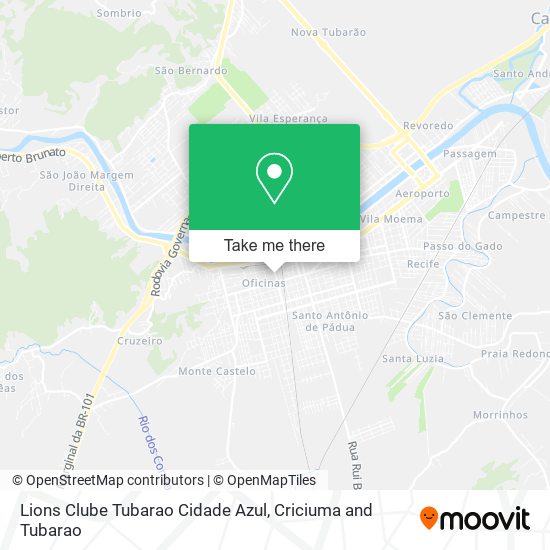 Mapa Lions Clube Tubarao Cidade Azul