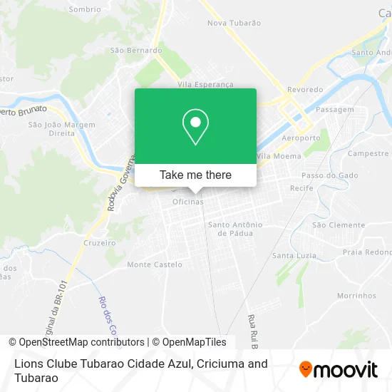 Lions Clube Tubarao Cidade Azul map
