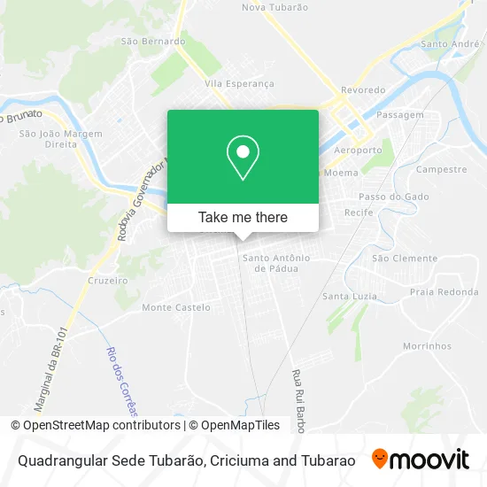 Quadrangular Sede Tubarão map