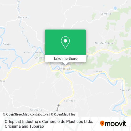 Mapa Orleplast Indústria e Comércio de Plasticos Ltda