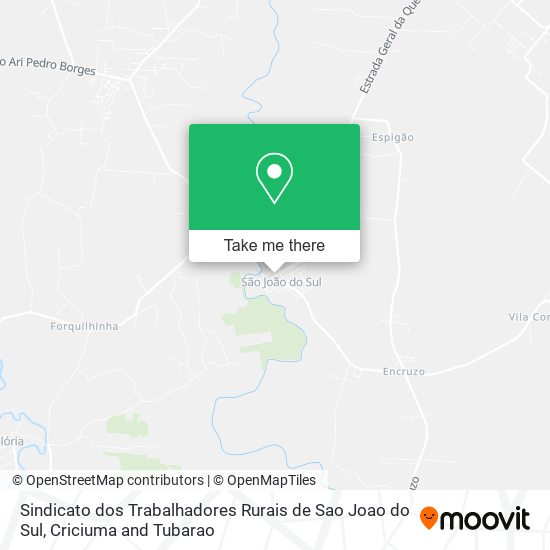 Sindicato dos Trabalhadores Rurais de Sao Joao do Sul map