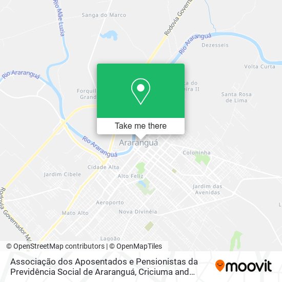 Associação dos Aposentados e Pensionistas da Previdência Social de Araranguá map