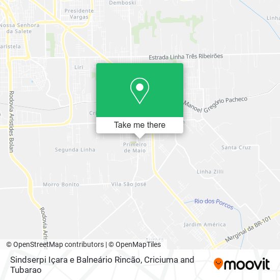 Sindserpi Içara e Balneário Rincão map