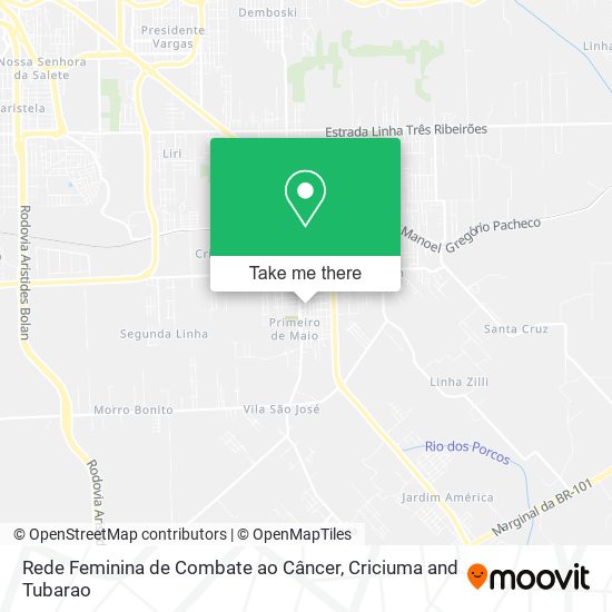 Rede Feminina de Combate ao Câncer map