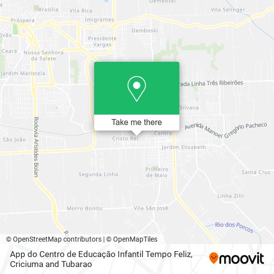App do Centro de Educação Infantil Tempo Feliz map