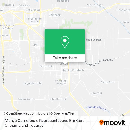 Monys Comercio e Representacoes Em Geral map