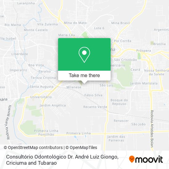 Mapa Consultório Odontológico Dr. André Luiz Giongo