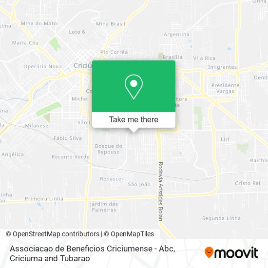 Associacao de Beneficios Criciumense - Abc map