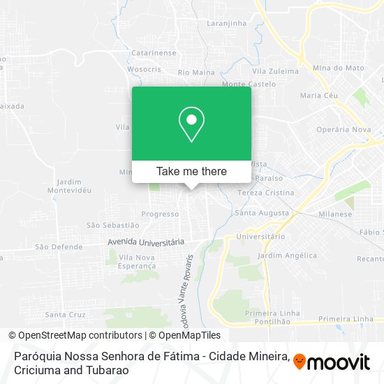 Paróquia Nossa Senhora de Fátima - Cidade Mineira map