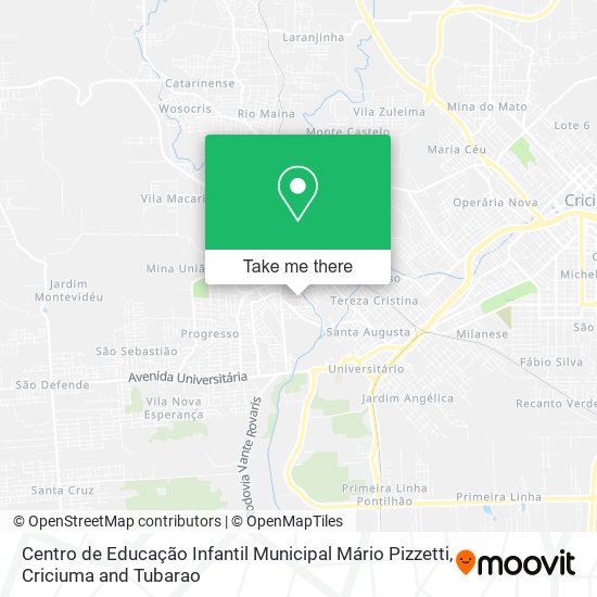 Mapa Centro de Educação Infantil Municipal Mário Pizzetti