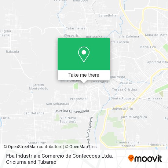 Fba Industria e Comercio de Confeccoes Ltda map