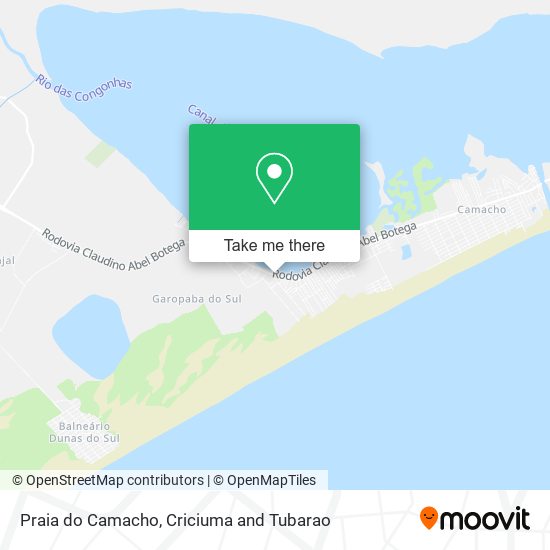 Praia do Camacho map