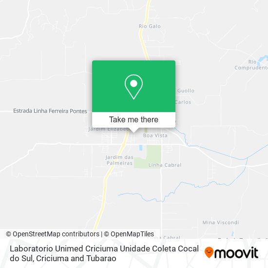 Laboratorio Unimed Criciuma Unidade Coleta Cocal do Sul map
